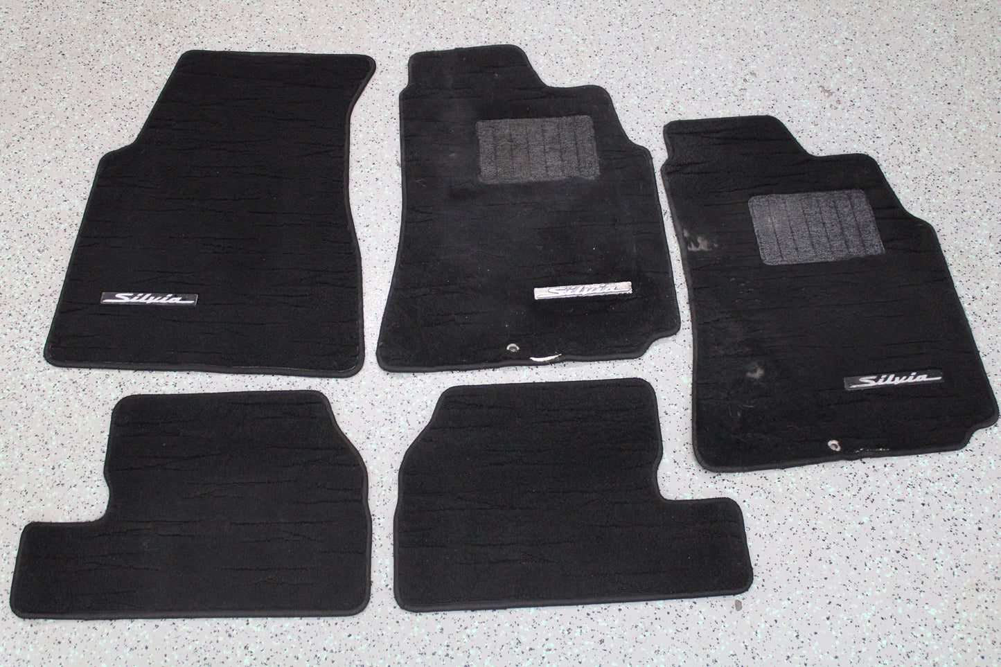 Optional ALL BLACK Nissan Silvia S15 Original Floor Mats (full set + 1 Driver) - Used
